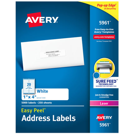 Avery Address Labels with Sure Feed for Laser Prin