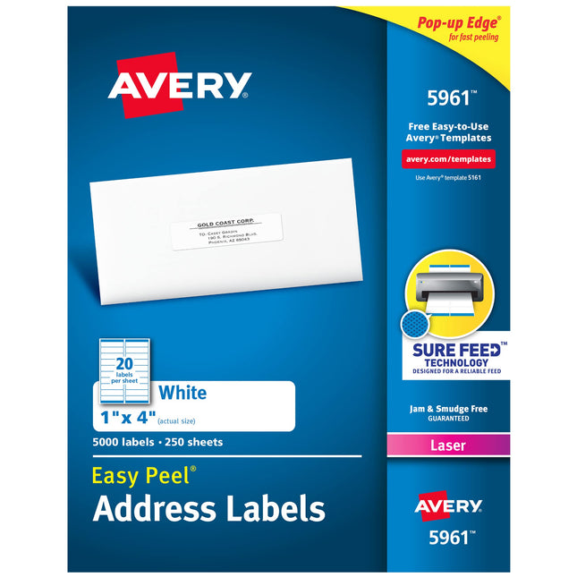 Avery Address Labels with Sure Feed for Laser Prin