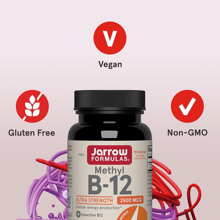 Jarrow Formulas Methyl B-12,Supports Brain Cells and Nerve Tissue, 2500 mcg, 100 Lozenges