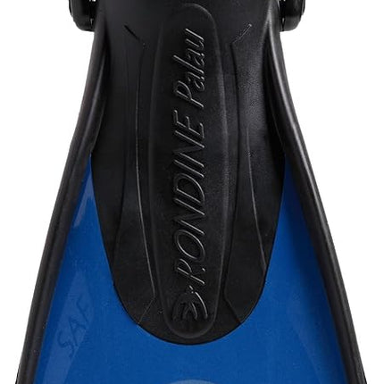 Cressi Palau Saf Fins - Adjustable Short Fins Adults for Snorkelling and Swimming, Blue/Azure Short Fins, M/L (41/44)