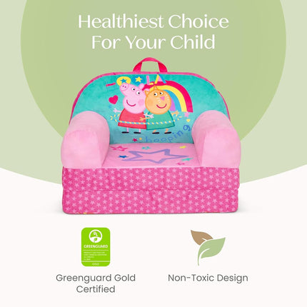 Delta Children - Peppa Pig Cozee Buddy Flip-Out Kids Chair - Greenguard Gold Certified, Pink