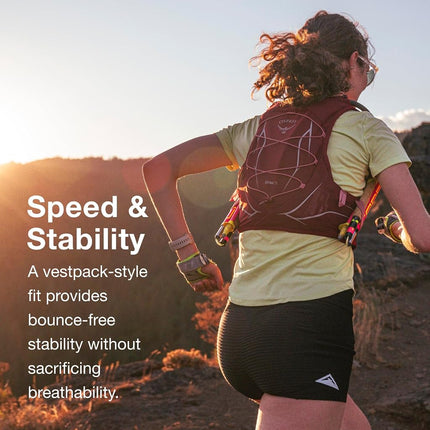 Osprey Dyna 1.5L Chaleco de hidratación para correr para mujer con depósito hidráulico, rosa kakio, grande