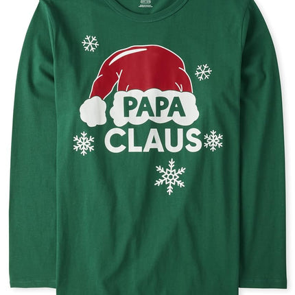 The Children's Place Boys' Papa Claus Graphic Long Sleeve T Shirt, Papa Claus, Small