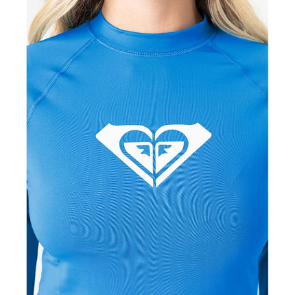 Roxy Women's Long Sleeve Compression Fit Rashguard UPF 50+ Quick Dry Recycled Swim Shirt, Peacock Blue Exc, X-Large