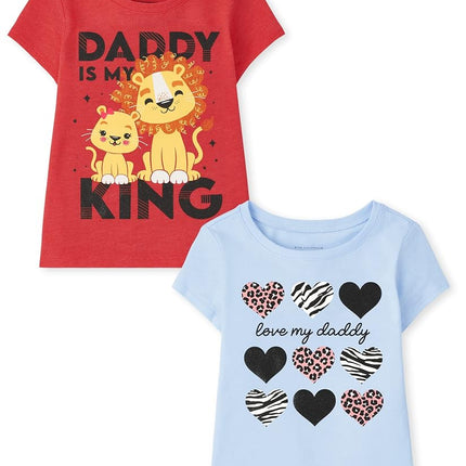 T-shirt graphique à manches courtes The Children's Place pour filles, « J'aime papa », 18-24 mois