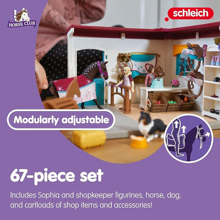 Schleich Horse Club - 67Pc Horse Shop Playset - Kids Ages 5+ | 42568