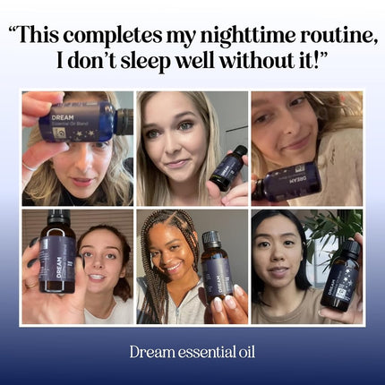Sleep Essential Oil for Diffuser - Dream Essential Oils for Diffusers Aromatherapy and Wellness with Ylang-Ylang Clary Sage Roman Chamomile and Lavender Essential Oils for Sleep Time Support (30mL)
