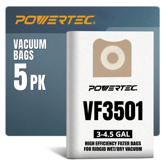POWERTEC 75017 High Efficiency Filter Bags for Rid