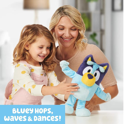 BLUEY Dance and Play Bluey 36cm Animated Plush with Phrases and Songs., 17355