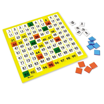 Learning Resources Hundred Number Board, Early Math, Counting Games for Kids,151 Piece Set, Ages 5+