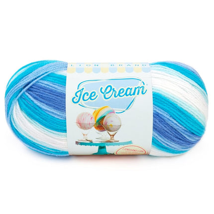 Lion Brand Yarn (1 Skein) Ice Cream Baby Yarn, Blu