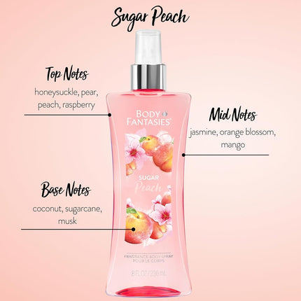 Sugar Peach by Body Fantasies for Women - 8 oz Body Spray