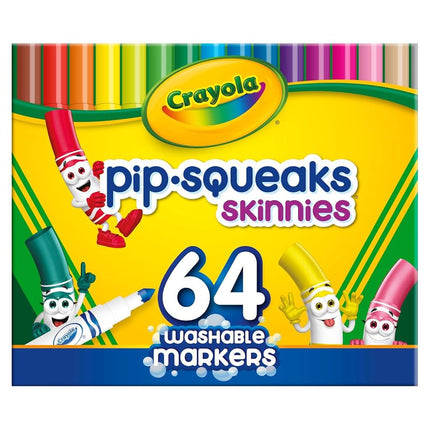Crayola 64 Ct Pip-Squeak Skinnies Washable Markers