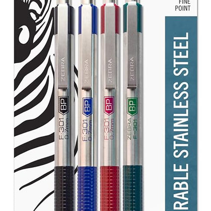 Zebra Pen F-301 Ballpoint Fine Point 0.7mm Stainle