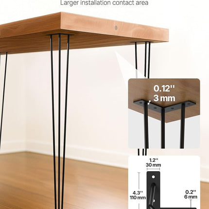 VEVOR Hairpin Table Legs 40 Inch Set of 4, Black, 800 lbs Load Capacity (Each 220 Lbs), Desk Legs for Bench, Computer