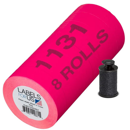 Labels for Monarch 1131 Labeler - Pink - 20,000 La