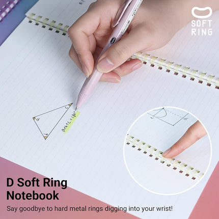 KOKUYO Spiral Lined Notebook, 5 Pack 10'' x 7'' Pastel Journal B5 Campus Soft Ring Notebooks with Dot 7 mm Ruled, 40 Sheets, 1 Subject Notebook, Note Taking for School. Japan Import (SU-S111AT)