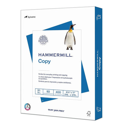 Hammermill Paper, Copy Poly Wrap, 20lb, 8.5 x 11, Letter, 92 Bright, 400 Sheets / 1 Ream (150200R), Made in The USA