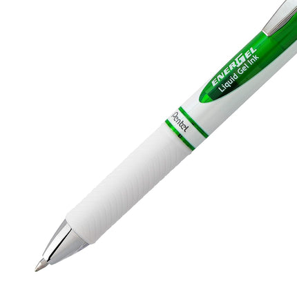 Pentel EnerGel Pearl Retractable Liquid Gel Pen, (0.7mm) Metal Tip, Medium Line, Lime Green Accent, Lime Green Ink, 12 pack (BL77PW-K)