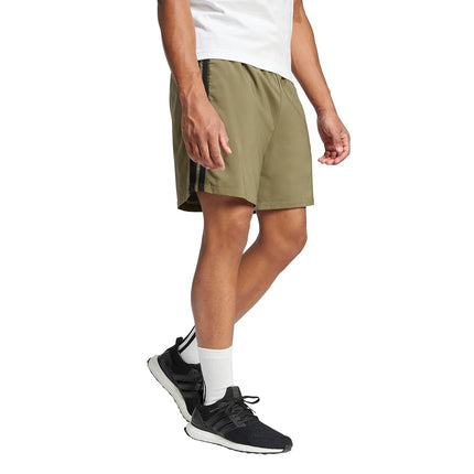 adidas Men's Essentials 3-Stripes Chelsea 7-inch Shorts, Olive Green Strata/Black, L Tall