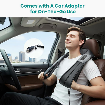 Nekteck Shiatsu Neck Massager with Heat for Pain Relief Deep Tissue, 2026 Upgraded 3D Back Shoulder Kneading Massage Pillow with Storage Bag, Body Relaxation Gifts for Men Women(NOT Cordless)