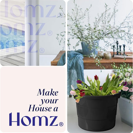 Tinas Homz con Asa de Cuerda, Negro, Juego de 2