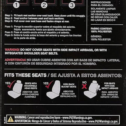 Dickies Heavy Duty Water-Resistant Trader Seat Cover, Black