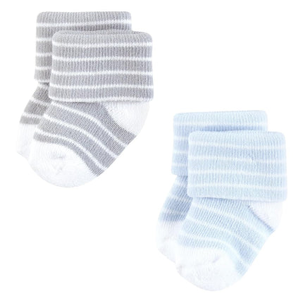 Hudson Baby Unisex Baby Cotton Rich Newborn and Terry Socks, Gray Whale, 6-12 Months, Gray Whale, 6-12 Months