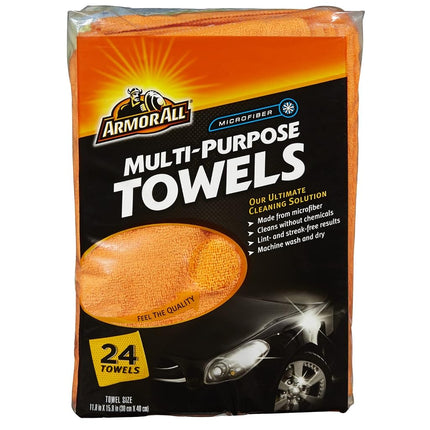 Armor All Microfiber Towels, Multi-Purpose Towels for Cleaning, 24 Each