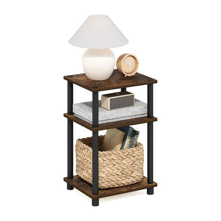 Furinno JUST 3-Tier Tool-Free Bedside Table, White