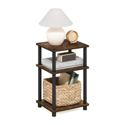 Furinno JUST Side Table, 3-Tier End Table, Open Sh