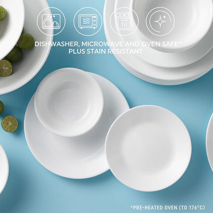 Corelle Winter Frost White 6 Piece Dinner Plate Set – Triple-Layer Strong Glass Resists Chips & Cracks – Lightweight, Stackable & Easy-to-Clean Plates, 26cm Size