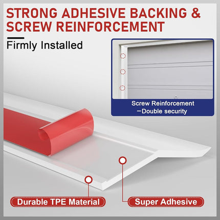 Garage Door Seal Top and Sides - 36 Ft Garage Door Weather Stripping Side Seal, Heavy Duty Weatherproof TPE, Insulates, Prevents Drafts, Easy Installation for Homeowners and DIYers