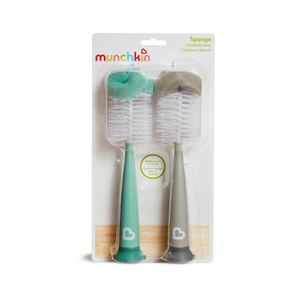 Munchkin Cepillo de Esponja para Biberones, Paquete de 2, Gris