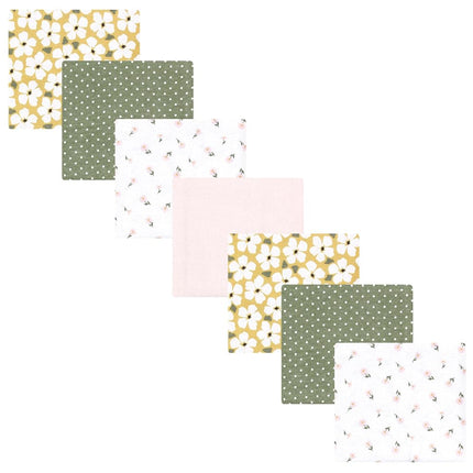 Lot de langes en flanelle de coton pour bébé unisexe Hudson Baby, motif floral sauge, taille unique