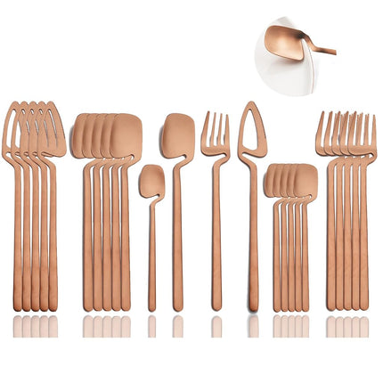 JASHII Silverware Set Satin Finish 24-Piece Stainl