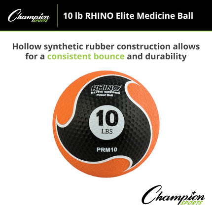 Médecine-ball Champion Sports Rhino Elite (10 livres), orange