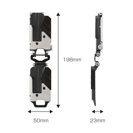 Tajima Safety System, Saff Retrofit Holder, Metal Top and Bottom 2 Loops, Space Saving Around the Waist, Movable Connections for Easy Access and Easy to Move Tools, Easy to Put on and Take Off, Attach