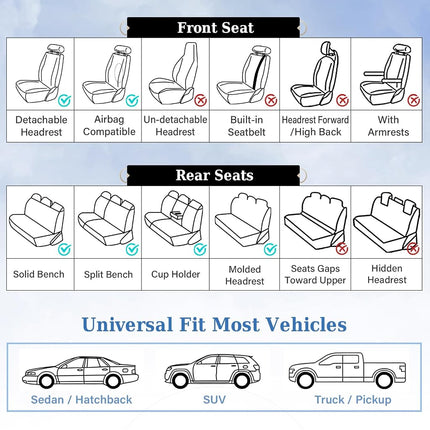 Coverado Seat Covers Front Seats, Waterproof Car Seat Covers, Luxury Leather Seat Covers for Cars, Automotive Seat Covers Leather Seat Cushion Protector Universal Fit Most Cars SUVs Trucks, Beige