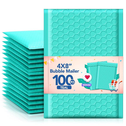 GSSUSA Teal Bubble Mailers, 4x8/'' Inches, 100 Pac