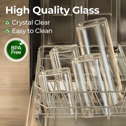 ComSaf Glass Storage Jars with Bamboo Lids, 1.9L Narrow Containers, 3 Pack