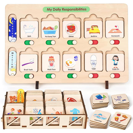 Dreamon Wooden Visual Schedule for Kids Chore Char