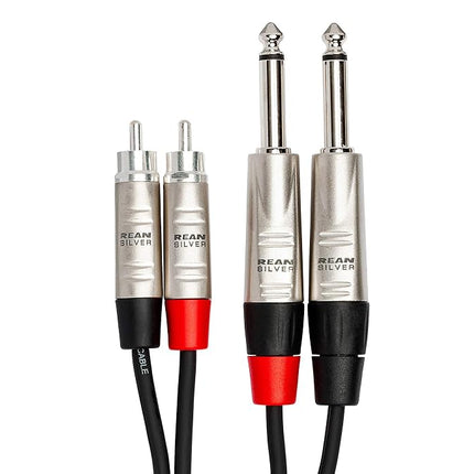 Hosa Pro Dl Cable 1/4IN Ts Rca 3F Repairable Metal End