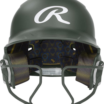Rawlings | MACH HI-VIZ Fastpitch Softball Batting Helmet | Face Guard Attached | Dark Green | Junior - 6 3/8" - 7 1/8"