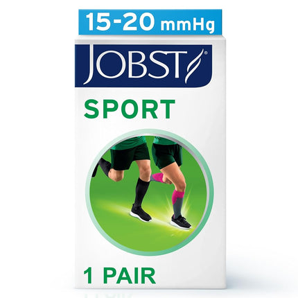BSN Medical/Jobst 7528903 Sport Sock, Knee High, 15-20 MMHG, Closed Toe, X-Large, White/Grey, Pair