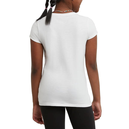 T-shirts en coton Hanes pour filles, t-shirts essentiels pour filles, t-shirts en coton pour filles, lot de 2, blanc, grande taille