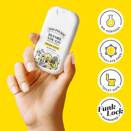 Poo-Pourri Before-You-Go Toilet Spray, Original Citrus, 1 Fl Oz Pocket Travel Size - Lemon, Bergamot and Lemongrass