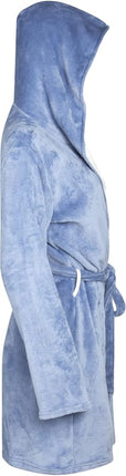 Lucky Brand Women's Bathrobe Fleece Shawl Collar Belted Robe with Hood, Blue, X-Large