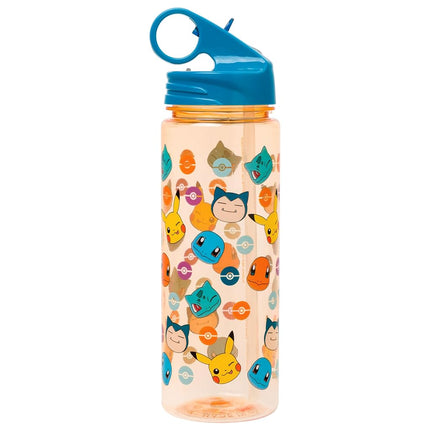 Silver Buffalo Pokemon Heads and Pokeball Outlines 20oz Plastic Water Bottle