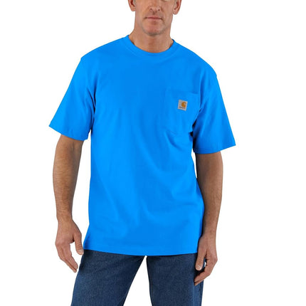 Carhartt Men's K87 Loose Fit Workwear T-Shirt, Blue Glow, XS
